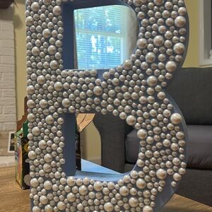 Pearl Embellished Decorative Letter B